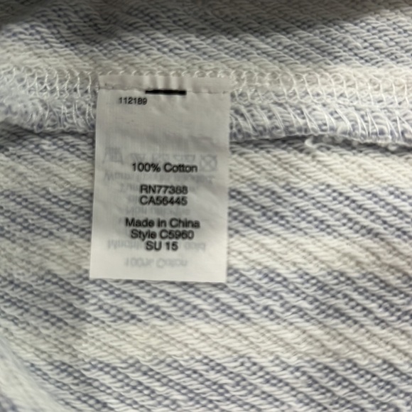 JCrew periwinkle, and white striped hoodie - Picture 7 of 9